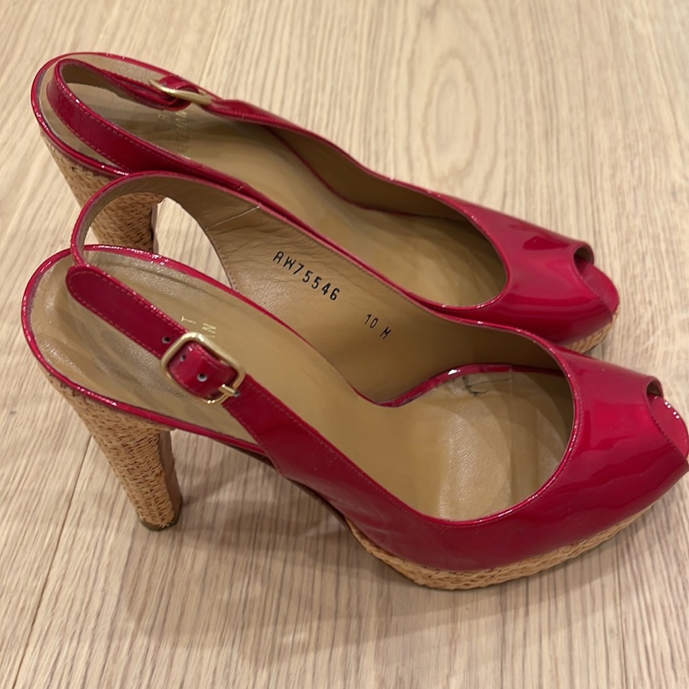 Patent Red Stuart Weitzman Heels Slingback! - image 2